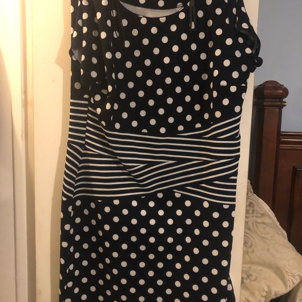 Navy blue polka dot dress